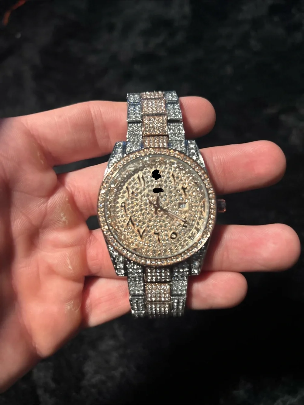 Rose Gold and Black Roman Bussdown Watch